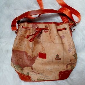 Garland New Map Large Tote Hobo Bag Brand New